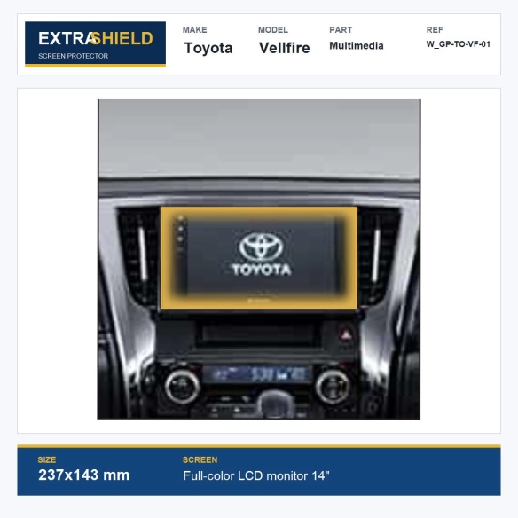 Toyota Vellfire Multimedia ExtraShield Screen Protector