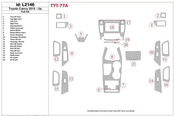 Toyota Camry 2015-UP Voll Satz BD innenausstattung armaturendekor cockpit dekor - 1- Cockpit Dekor Innenraum