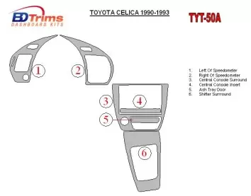 Toyota Celica 1990-1993 Voll Satz BD innenausstattung armaturendekor cockpit dekor