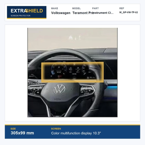 Volkswagen Teramont Pro Instrument Cluster ExtraShield Screen Protector