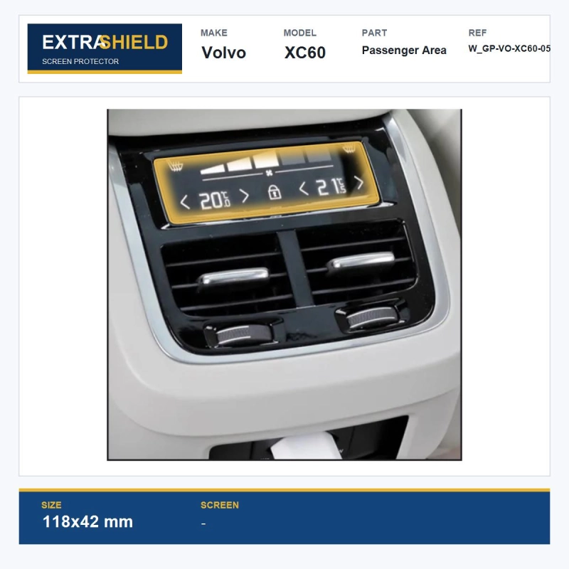 Volvo XC60 Passenger Area ExtraShield Screen Protector
