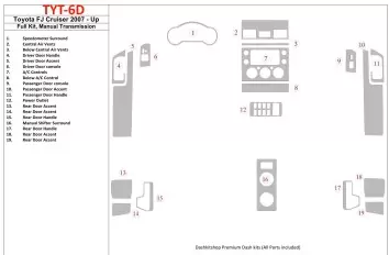 Toyota FJ Cruiser 2007-UP Voll Satz, Manual Gear Box BD innenausstattung armaturendekor cockpit dekor