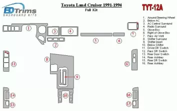 Toyota Land Cruiser 1990-1994 Voll Satz BD innenausstattung armaturendekor cockpit dekor - 2- Cockpit Dekor Innenraum