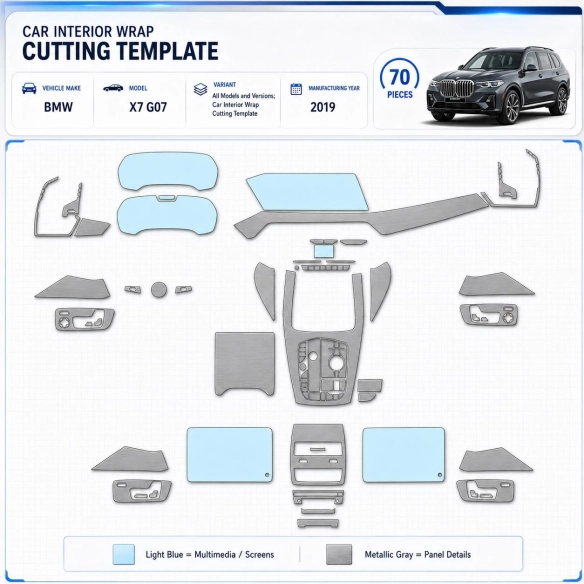 BMW X7 G07 2019 3D Cockpit Dekor Interieurleisten Set 01-teilig