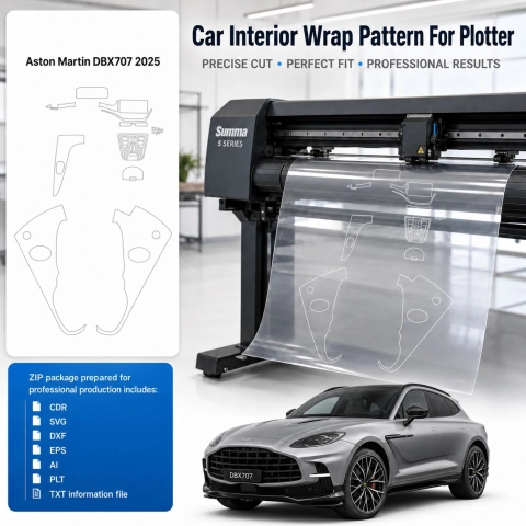 Aston Martin Dbx707 2025 Innenraum PPF- & Folien-Schneidevorlage