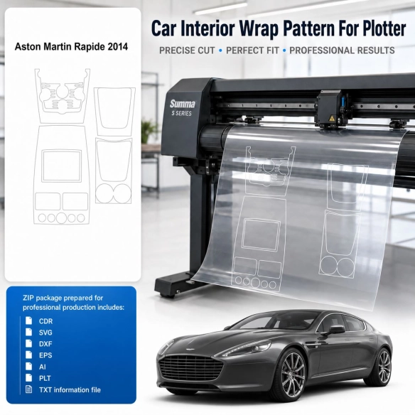 Aston Martin Rapide 2014 Innenraum PPF- & Folien-Schneidevorlage