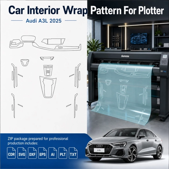 Audi A3l 2025 Innenraum PPF- & Folien-Schneidevorlage