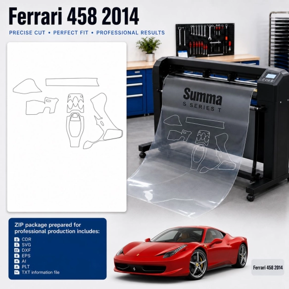 Ferrari 458 2014 Innenraum PPF- & Folien-Schneidevorlage