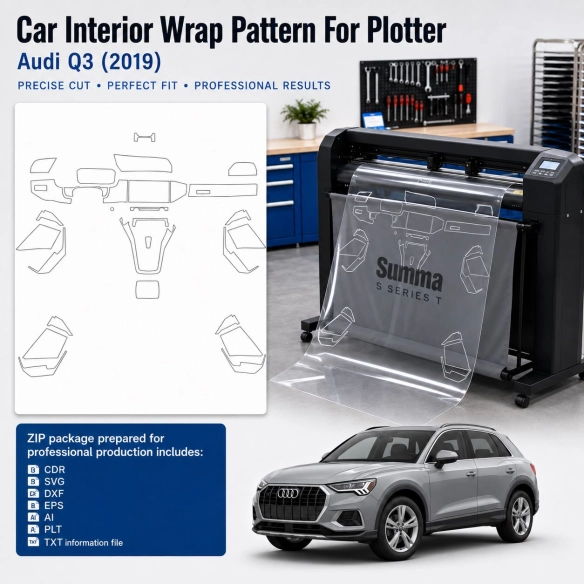 Audi Q3 2019 2023 Innenraum PPF- & Folien-Schneidevorlage