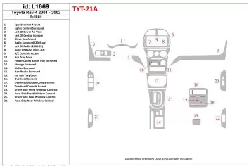 Toyota RAV-4 2001-2002 Voll Satz BD innenausstattung armaturendekor cockpit dekor