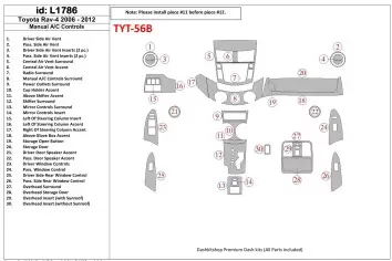 Toyota RAV-4 2006-UP Manual Gearbox A/C Controls BD innenausstattung armaturendekor cockpit dekor