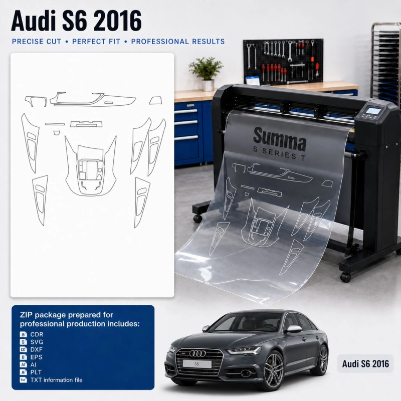 Audi S6 2016 Innenraum PPF- & Folien-Schneidevorlage