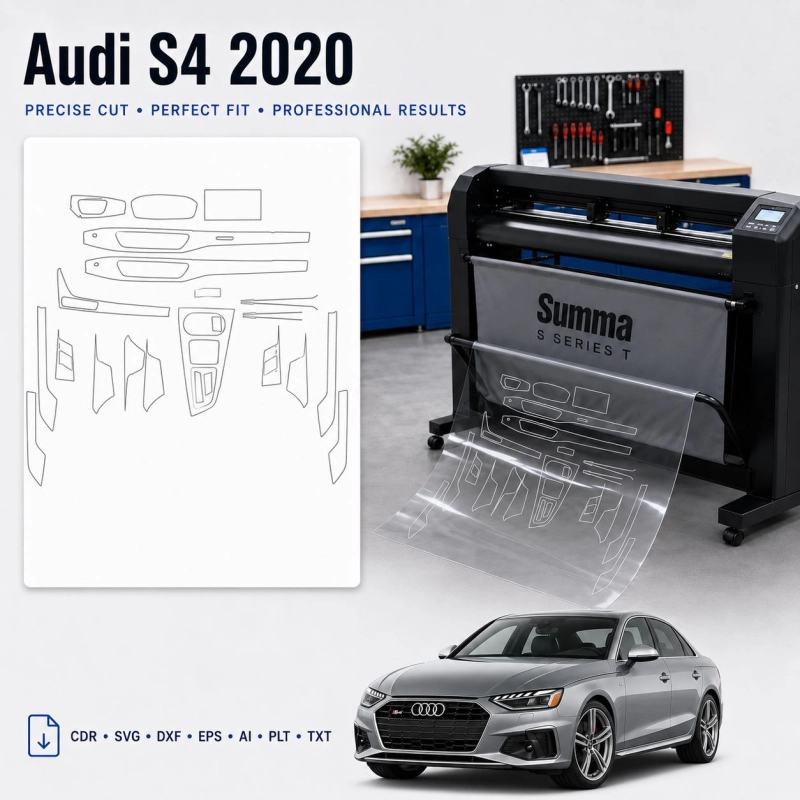 Audi S4 2020 Innenraum PPF- & Folien-Schneidevorlage
