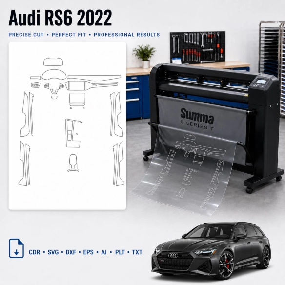 Audi Rs6 2022 Innenraum PPF- & Folien-Schneidevorlage