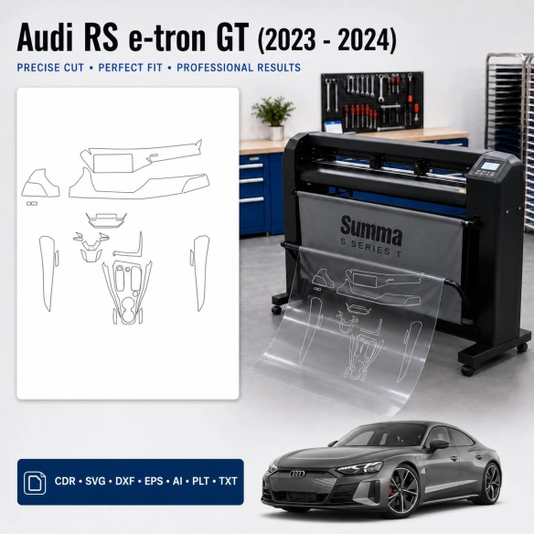Audi Rs E Tron GT 2023 2024 Innenraum PPF- & Folien-Schneidevorlage