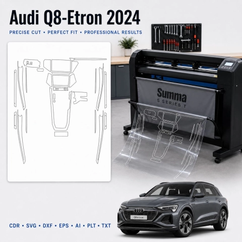 Audi Q8 Etron 2024 Innenraum PPF- & Folien-Schneidevorlage