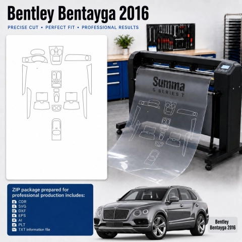 Bentley Bentayga 2016 Innenraum PPF- & Folien-Schneidevorlage