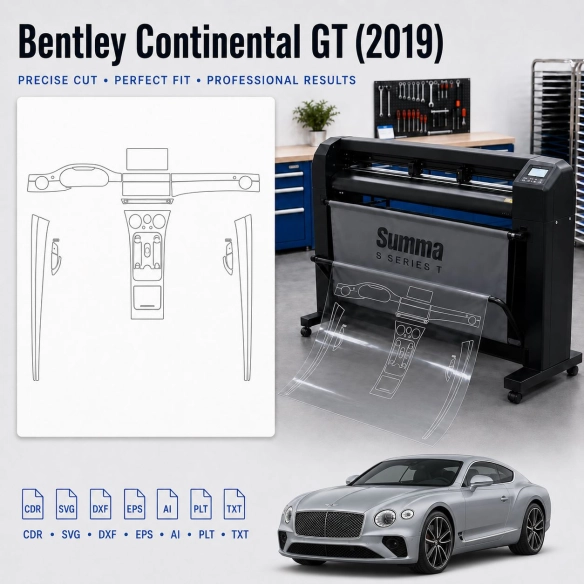 Bentley Continental GT 2019 Innenraum PPF- & Folien-Schneidevorlage