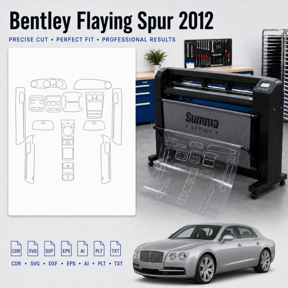 Bentley Flaying Spur 2012 Innenraum PPF- & Folien-Schneidevorlage