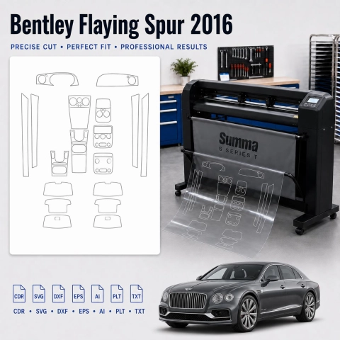 Bentley Flaying Spur 2016 Innenraum PPF- & Folien-Schneidevorlage