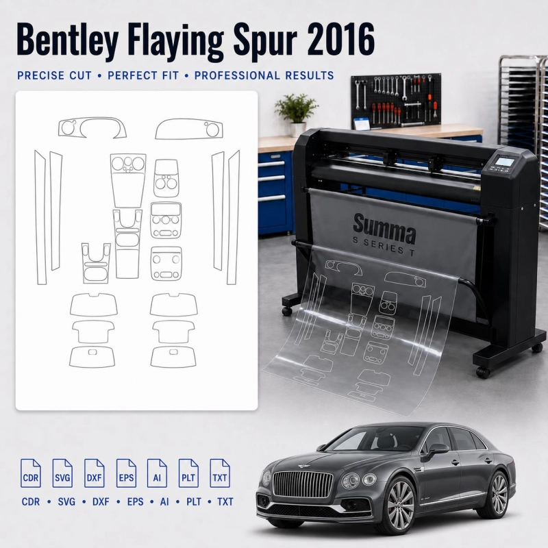 Bentley Flaying Spur 2016 Innenraum PPF- & Folien-Schneidevorlage
