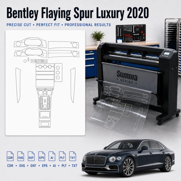 Bentley Flaying Spur Luxury 2020 Innenraum PPF- & Folien-Schneidevorlage