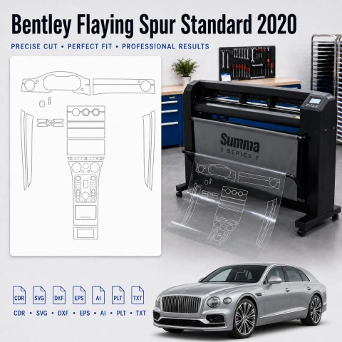 Bentley Flaying Spur Standard 2020 Innenraum PPF- & Folien-Schneidevorlage