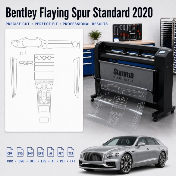 Bentley Flaying Spur Standard 2020 Innenraum PPF- & Folien-Schneidevorlage