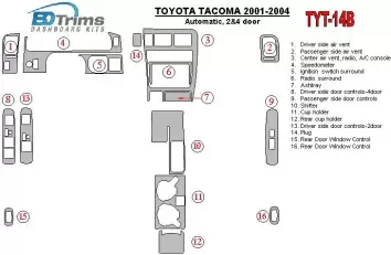 Toyota Tacoma 2000-2004 Automatic Gear, 2&4 Doors BD innenausstattung armaturendekor cockpit dekor