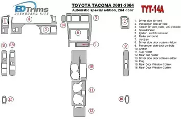 Toyota Tacoma 2000-2004 Automatic Gearbox special edition, 2&4 Doors BD innenausstattung armaturendekor cockpit dekor