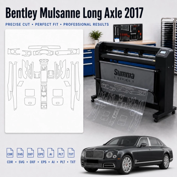 Bentley Mulsanne Long Axle 2017 Innenraum PPF- & Folien-Schneidevorlage