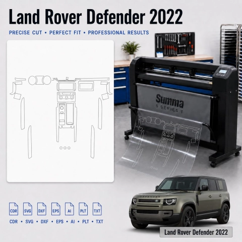 Land Rover Defender 2022 Innenraum PPF- & Folien-Schneidevorlage