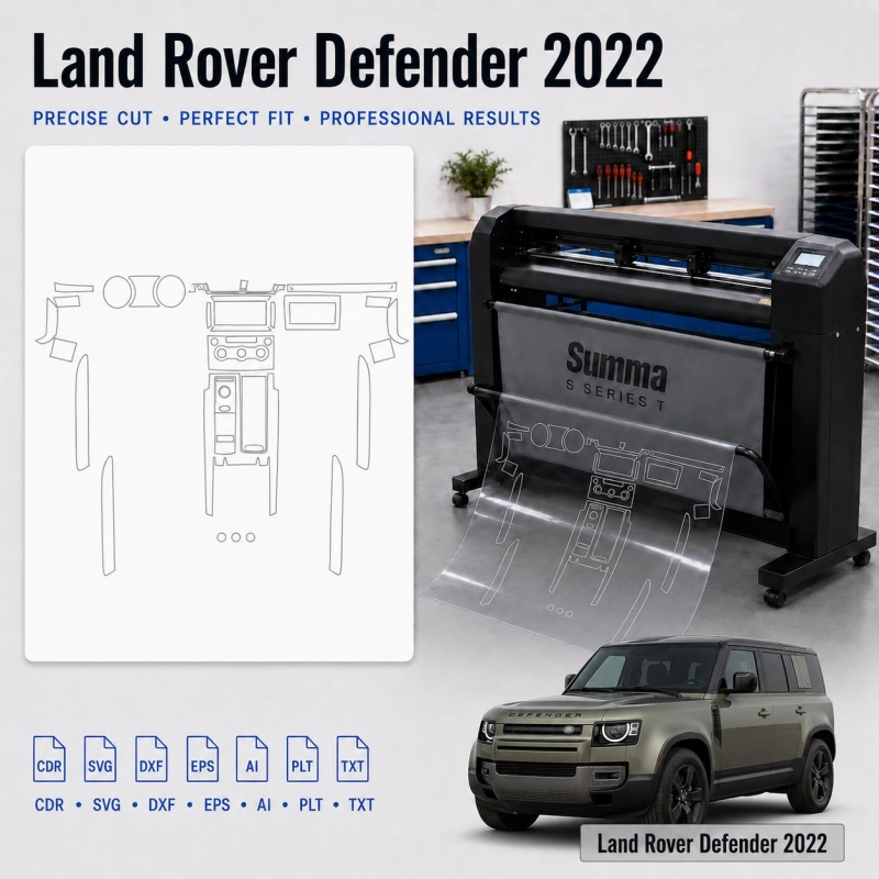 Land Rover Defender 2022 Innenraum PPF- & Folien-Schneidevorlage