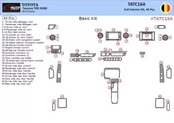 Toyota Tacoma 2016-2020 Mittelkonsole Armaturendekor Cockpit Dekor 44 -Teile