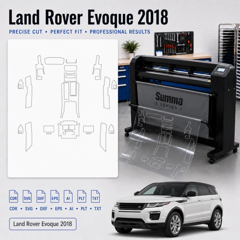 Land Rover Evoque 2018 Innenraum PPF- & Folien-Schneidevorlage