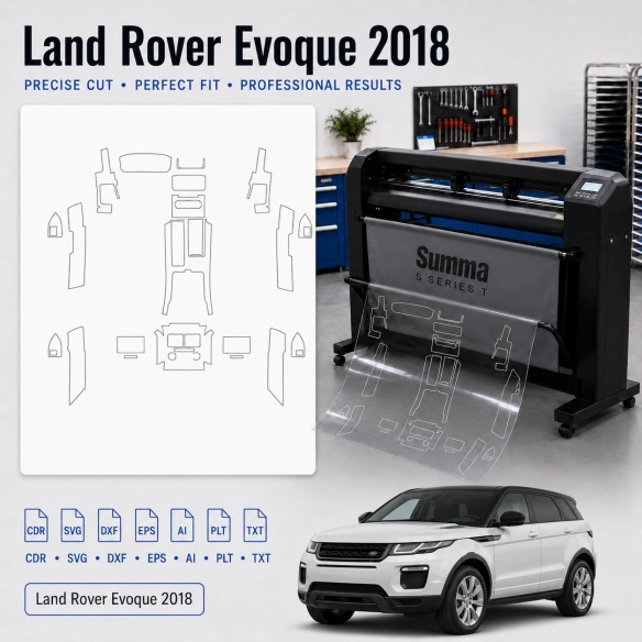 Land Rover Evoque 2018 Innenraum PPF- & Folien-Schneidevorlage