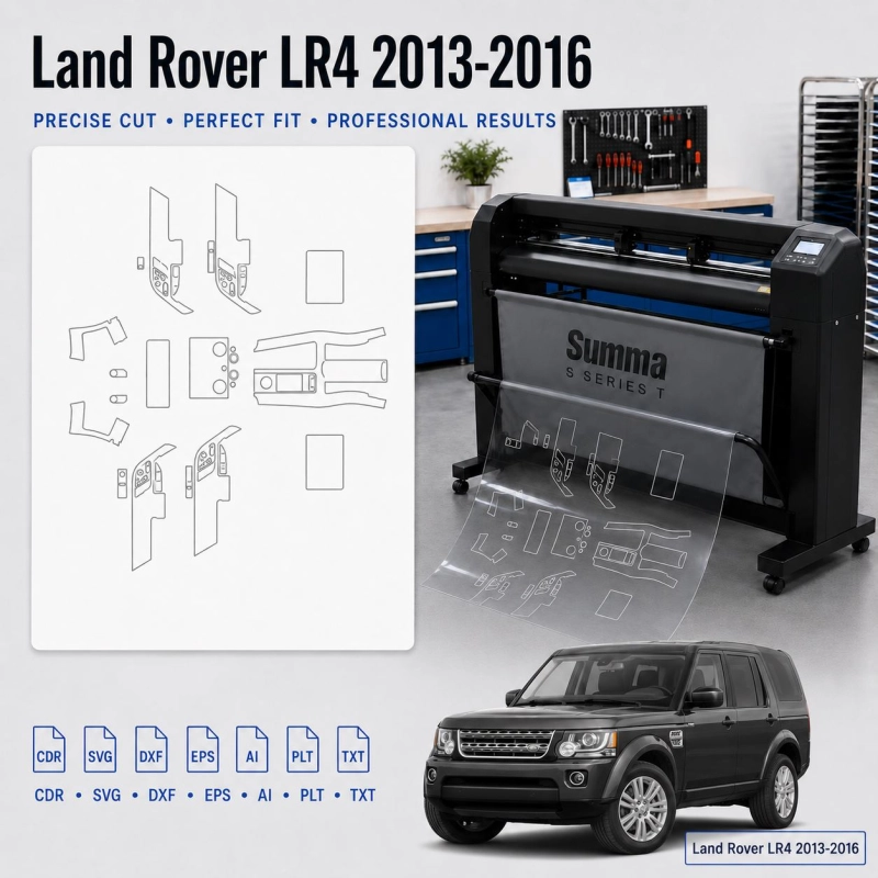 Land Rover Lr4 2013 2016 Innenraum PPF- & Folien-Schneidevorlage