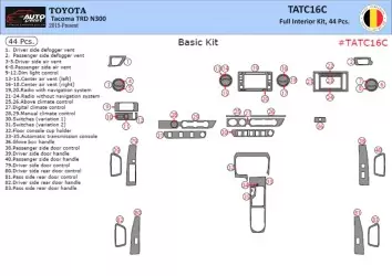 Toyota Tacoma DoubleCab 2016-2020 Mittelkonsole Armaturendekor Cockpit Dekor 44 -Teile