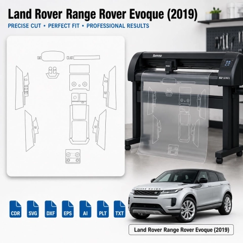 Land Rover Range Rover Evoque 2019 Innenraum PPF- & Folien-Schneidevorlage