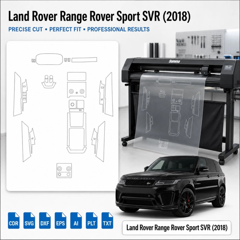 Land Rover Range Rover Sport Svr 2018 Innenraum PPF- & Folien-Schneidevorlage