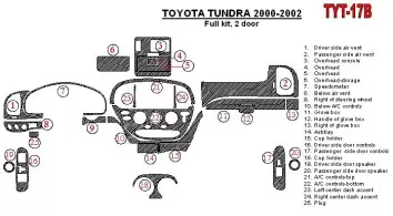 Toyota Tundra 2000-2002 2 Doors, Voll Satz, 25 Parts set BD innenausstattung armaturendekor cockpit dekor - 1- Cockpit Dekor Inn