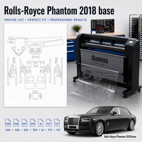 Rolls-Royce Phantom 2018 Base Innenraum PPF- & Folien-Schneidevorlage