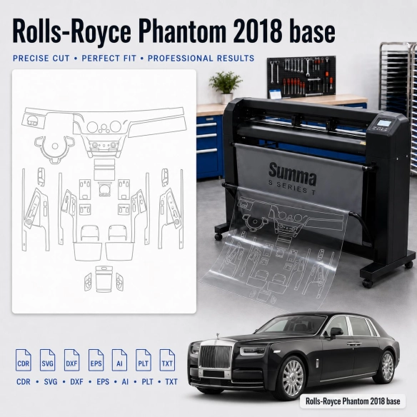 Rolls-Royce Phantom 2018 Base Innenraum PPF- & Folien-Schneidevorlage