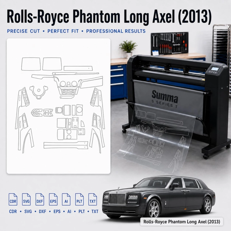 Rolls-Royce Phantom Long Axle 2013 Innenraum PPF- & Folien-Schneidevorlage