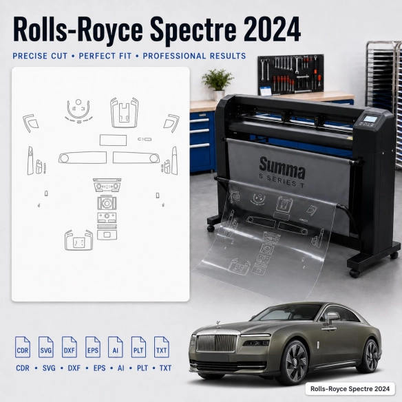 Rolls-Royce Spectre 2024 Innenraum PPF- & Folien-Schneidevorlage
