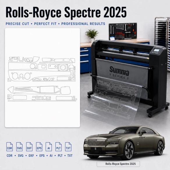 Rolls-Royce Spectre 2025 Innenraum PPF- & Folien-Schneidevorlage