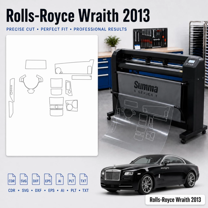 Rolls-Royce Wraith 2013 Innenraum PPF- & Folien-Schneidevorlage