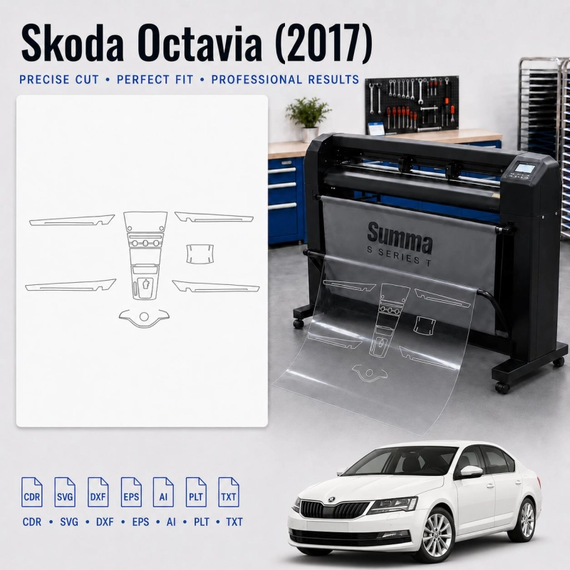 Skoda Octavia 2017 Innenraum PPF- & Folien-Schneidevorlage
