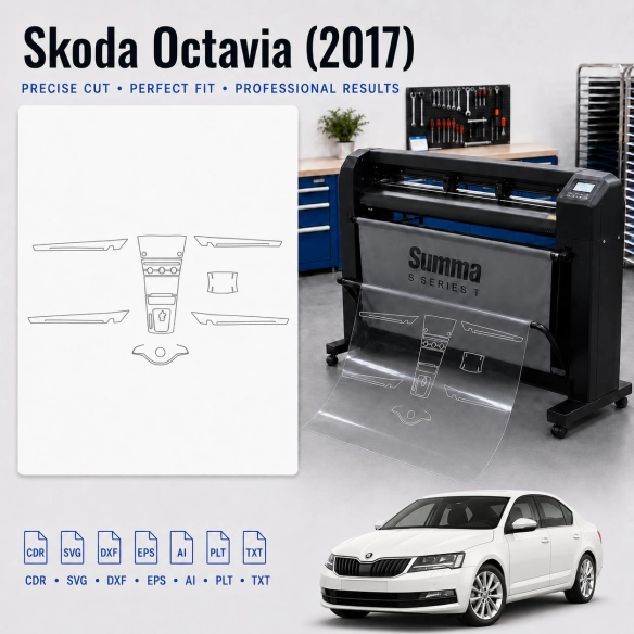 Skoda Octavia 2017 Innenraum PPF- & Folien-Schneidevorlage