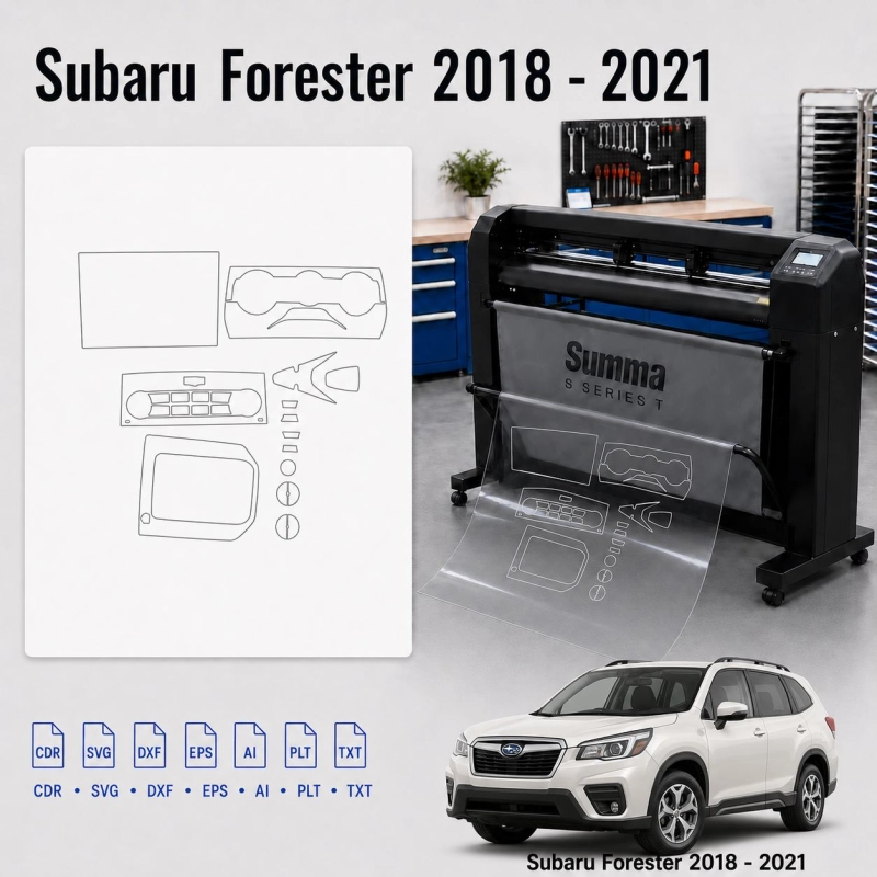 Subaru Forester 2018 2021 Innenraum PPF- & Folien-Schneidevorlage